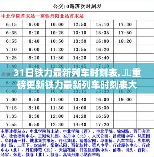 鐵力最新列車時(shí)刻表大全（3月31日最新版），小紅書推薦指南