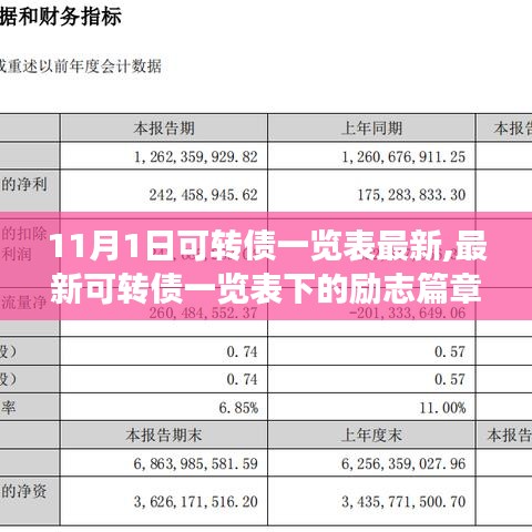 最新可轉(zhuǎn)債一覽表下的勵(lì)志篇章，成長與成就之歌，變化中的自信之路