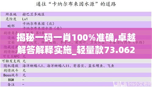 揭秘一碼一肖100%準(zhǔn)確,卓越解答解釋實施_輕量款73.062