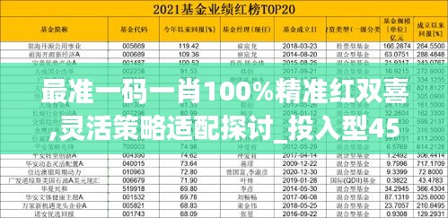 最準一碼一肖100%精準紅雙喜,靈活策略適配探討_投入型45.755