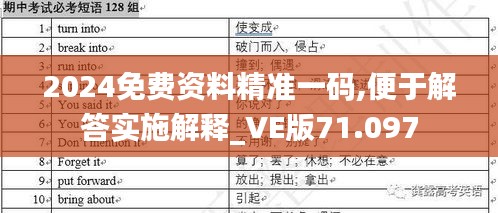 2024免費資料精準一碼,便于解答實施解釋_VE版71.097