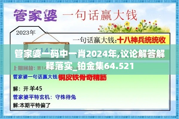 管家婆一碼中一肖2024年,議論解答解釋落實(shí)_鉑金集64.521