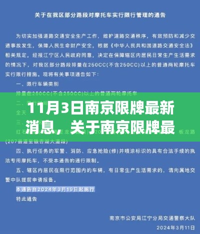 南京限牌最新動(dòng)態(tài)解析，深度解讀與探討（以11月3日為準(zhǔn)）