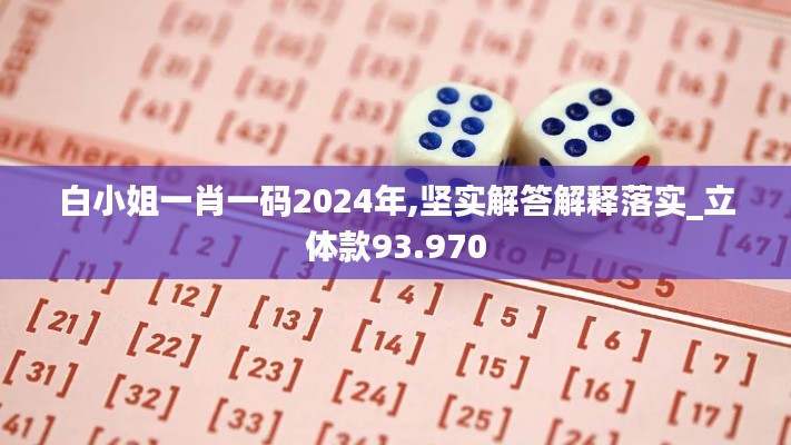 白小姐一肖一碼2024年,堅實解答解釋落實_立體款93.970