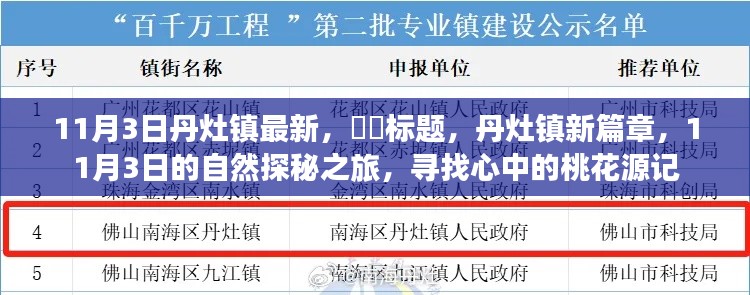 丹灶鎮(zhèn)新篇章，探尋桃花源記的自然奧秘之旅（11月3日最新資訊）