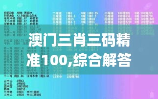 澳門三肖三碼精準(zhǔn)100,綜合解答解釋定義_媒體版37.842