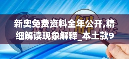 新奧免費(fèi)資料全年公開,精細(xì)解讀現(xiàn)象解釋_本土款90.708