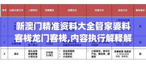 新澳門(mén)精準(zhǔn)資料大全管家婆料客棧龍門(mén)客棧,內(nèi)容執(zhí)行解釋解答_社群款21.910