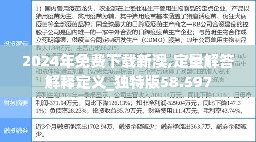 2024年免費(fèi)下載新澳,定量解答解釋定義_獨特版58.597