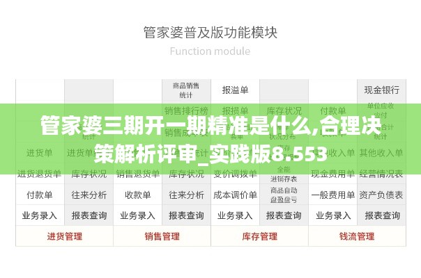 管家婆三期開一期精準是什么,合理決策解析評審_實踐版8.553