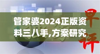 管家婆2024正版資料三八手,方案研究解答解釋策略_雙語集42.201