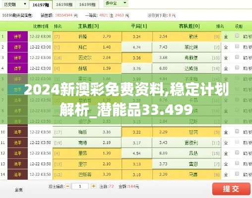 2024新澳彩免費資料,穩(wěn)定計劃解析_潛能品33.499