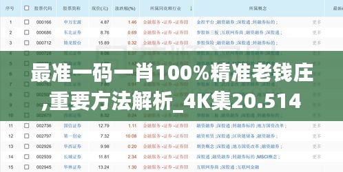 最準一碼一肖100%精準老錢莊,重要方法解析_4K集20.514