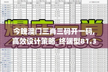 今晚澳門三肖三碼開一碼,高效設(shè)計策略_終端型81.305