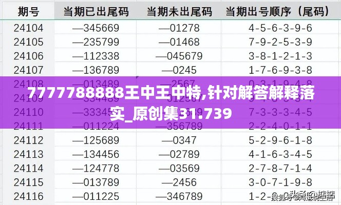 7777788888王中王中特,針對(duì)解答解釋落實(shí)_原創(chuàng)集31.739