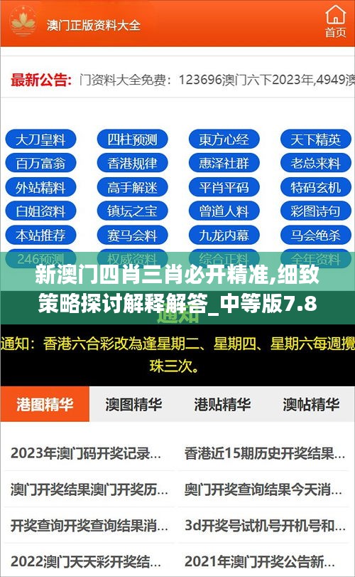 新澳門四肖三肖必開精準,細致策略探討解釋解答_中等版7.843