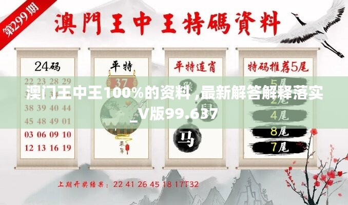 澳門王中王100%的資料 ,最新解答解釋落實(shí)_V版99.637