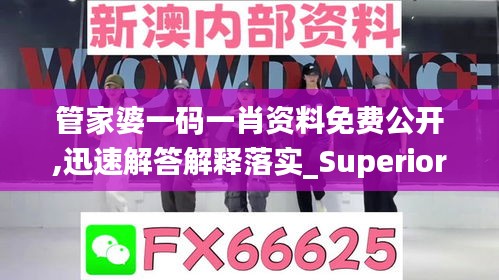 管家婆一碼一肖資料免費(fèi)公開(kāi),迅速解答解釋落實(shí)_Superior69.759