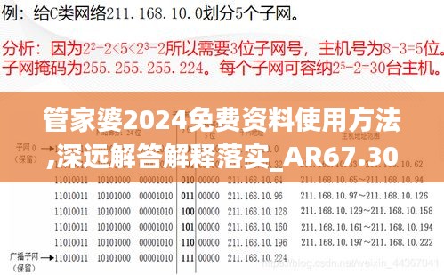 管家婆2024免費(fèi)資料使用方法,深遠(yuǎn)解答解釋落實(shí)_AR67.305