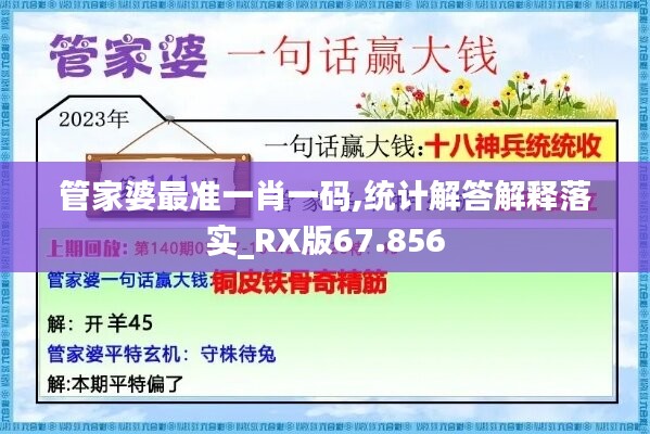 管家婆最準一肖一碼,統(tǒng)計解答解釋落實_RX版67.856