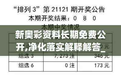 新奧彩資料長期免費(fèi)公開,凈化落實(shí)解釋解答_演示品26.246