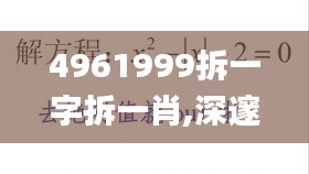 4961999拆一字拆一肖,深邃解答解釋落實_經(jīng)典款91.584