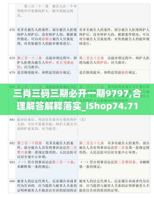 三肖三碼三期必開一期9797,合理解答解釋落實_iShop74.715