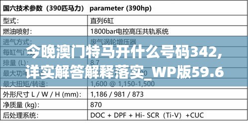 今晚澳門特馬開什么號碼342,詳實解答解釋落實_WP版59.607