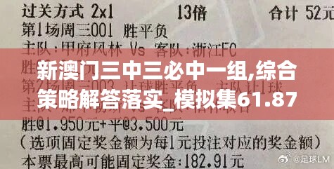 新澳門三中三必中一組,綜合策略解答落實(shí)_模擬集61.873