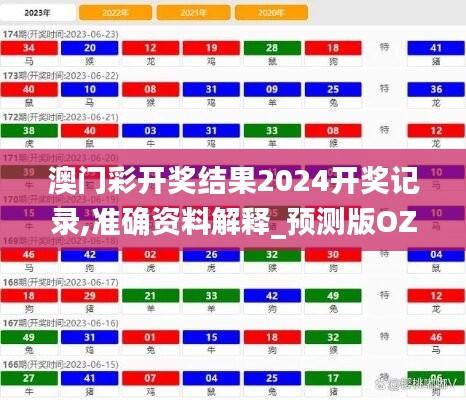 澳門彩開獎結(jié)果2024開獎記錄,準確資料解釋_預(yù)測版OZE702.98