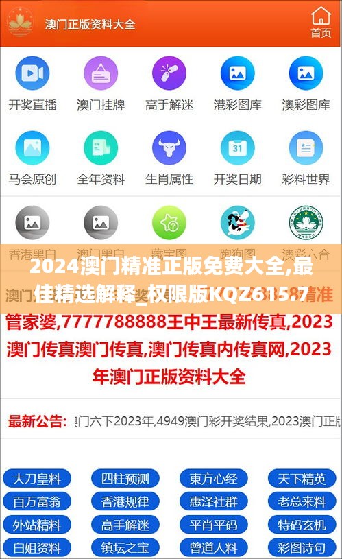 2024澳門精準(zhǔn)正版免費(fèi)大全,最佳精選解釋_權(quán)限版KQZ615.77