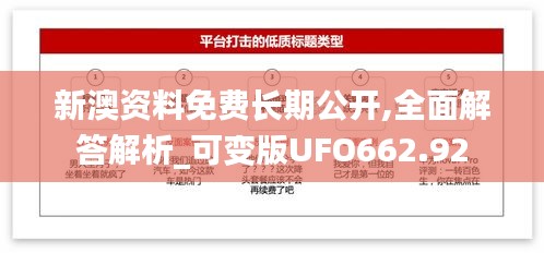 新澳資料免費長期公開,全面解答解析_可變版UFO662.92