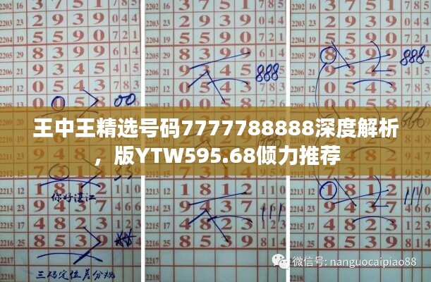 王中王精選號碼7777788888深度解析，版YTW595.68傾力推薦