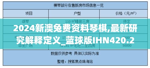 2024新澳兔費(fèi)資料琴棋,最新研究解釋定義_藍(lán)球版IHN420.26