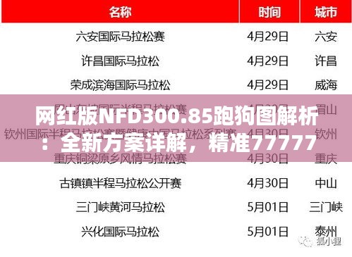 網(wǎng)紅版NFD300.85跑狗圖解析：全新方案詳解，精準7777788888