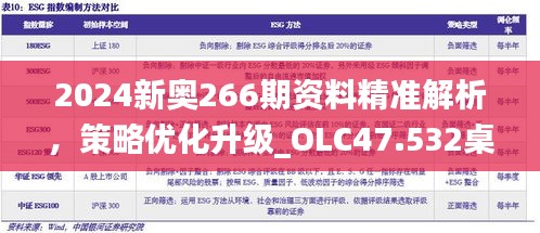 2024新奧266期資料精準(zhǔn)解析，策略優(yōu)化升級(jí)_OLC47.532桌面版