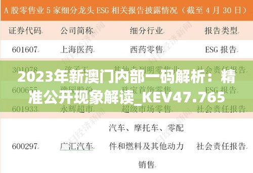 2023年新澳門內(nèi)部一碼解析：精準(zhǔn)公開現(xiàn)象解讀_KEV47.765物聯(lián)網(wǎng)版