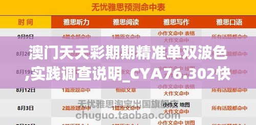 澳門天天彩期期精準單雙波色,實踐調(diào)查說明_CYA76.302快速版