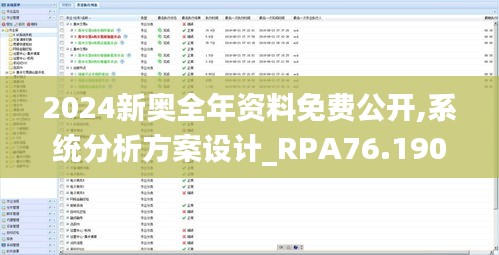 2024新奧全年資料免費(fèi)公開,系統(tǒng)分析方案設(shè)計(jì)_RPA76.190進(jìn)口版