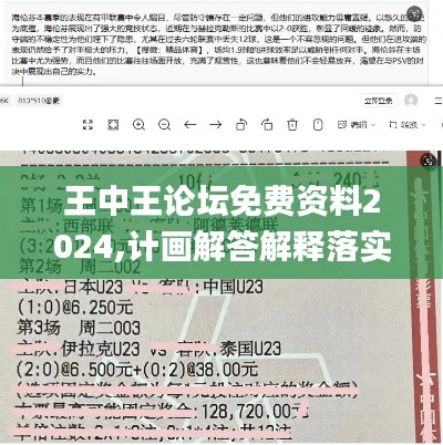 王中王論壇免費資料2024,計畫解答解釋落實_VUA4.28.26別致版