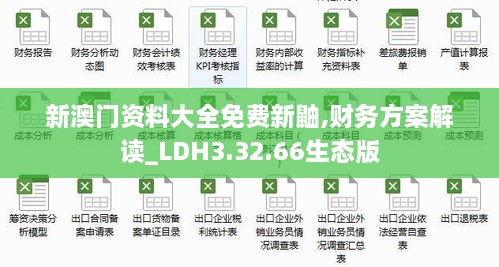 新澳門資料大全免費新鼬,財務方案解讀_LDH3.32.66生態(tài)版