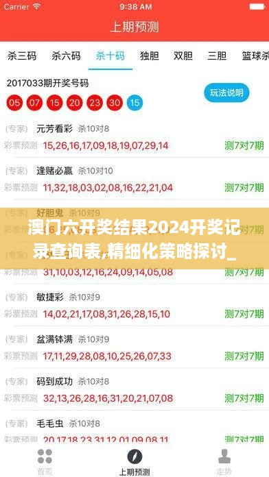 澳門六開獎結果2024開獎記錄查詢表,精細化策略探討_RLF7.47.51單獨版