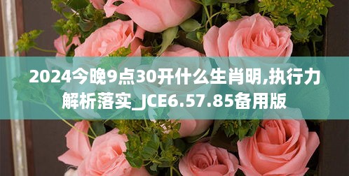 2024今晚9點(diǎn)30開(kāi)什么生肖明,執(zhí)行力解析落實(shí)_JCE6.57.85備用版