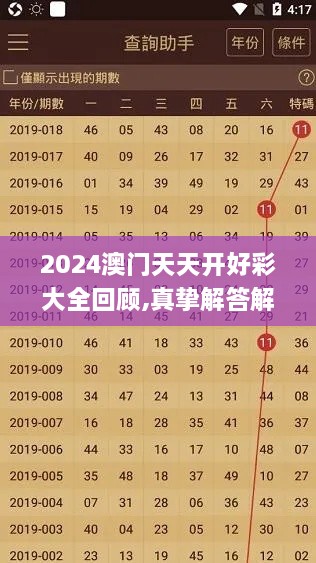 2024澳門(mén)天天開(kāi)好彩大全回顧,真摯解答解釋落實(shí)_TTU9.59.24精密版