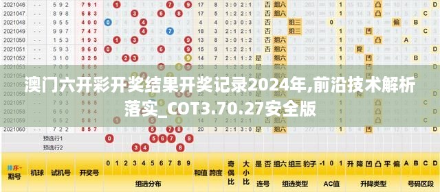 澳門六開彩開獎結(jié)果開獎記錄2024年,前沿技術(shù)解析落實_COT3.70.27安全版