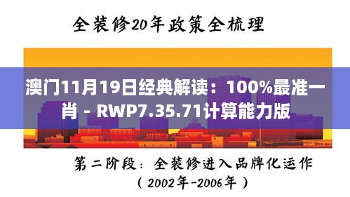 澳門11月19日經(jīng)典解讀：100%最準(zhǔn)一肖 - RWP7.35.71計(jì)算能力版