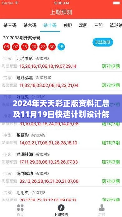 2024年天天彩正版資料匯總及11月19日快速計劃設計解析_ZHO8.36.65版