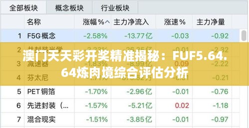 澳門天天彩開獎精準(zhǔn)揭秘：FUF5.64.64煉肉境綜合評估分析