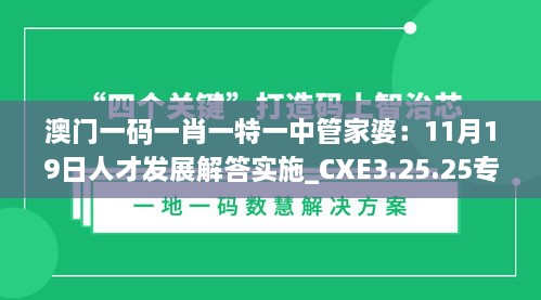 澳門一碼一肖一特一中管家婆：11月19日人才發(fā)展解答實(shí)施_CXE3.25.25專用版