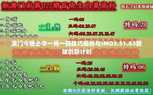 澳門今晚必中一肖一碼技巧解析與IMO3.51.83新版創(chuàng)新計(jì)劃